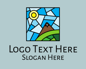 Stained Glass - Scenic Mountain Mosaic logo design