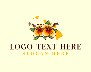 Purple Aster - Hibiscus Flower Hawaii logo design