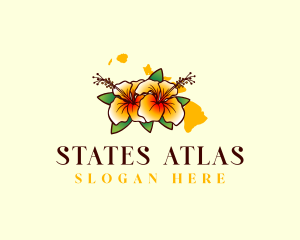 Hibiscus Flower Hawaii logo design