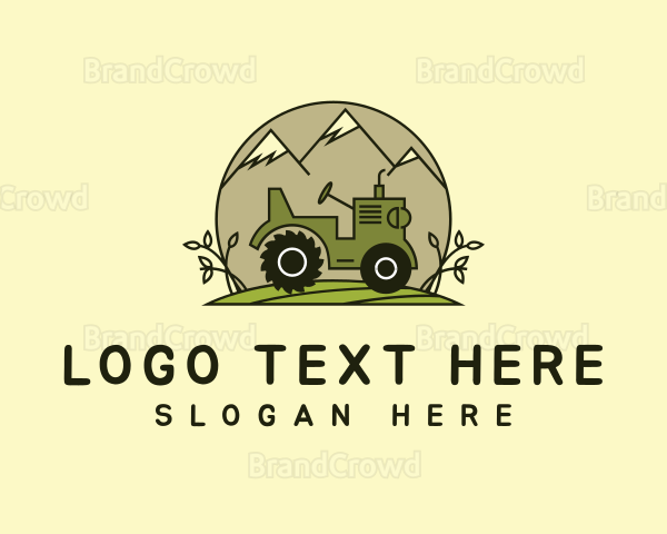 Tractor Mountain Pasture Land Logo