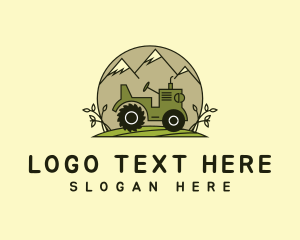 Machinery - Tractor Mountain Pasture Land logo design