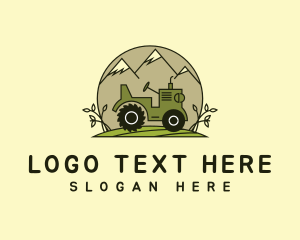 Farmland - Tractor Mountain Pasture Land logo design