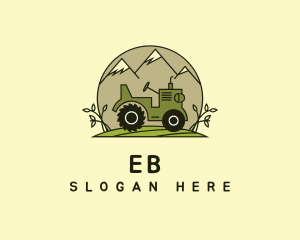 Machinery - Tractor Mountain Pasture Land logo design