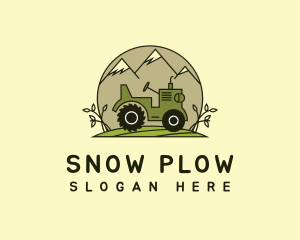 Plow - Tractor Mountain Pasture Land logo design