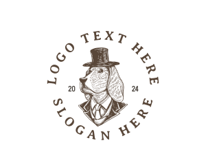 Dog Gentleman - Pet Dog Hat logo design