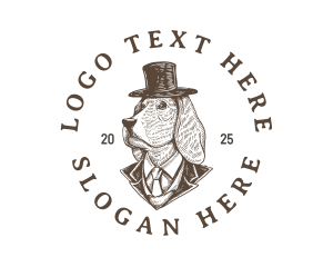 Hand Drawn - Pet Dog Hat logo design