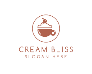 Cream - Cherry Sundae Drink Cafe logo design