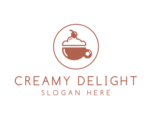 Milkshake - Cherry Sundae Drink Cafe logo design