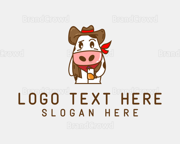 Cute Cow Cowboy Logo