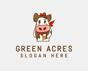 Cute Cow Mascot logo design