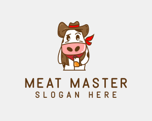 Cute Cow Mascot logo design