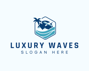 Airplane Vacation Sea logo design