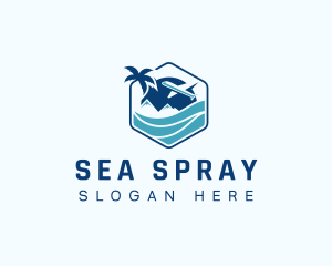 Airplane Vacation Sea logo design