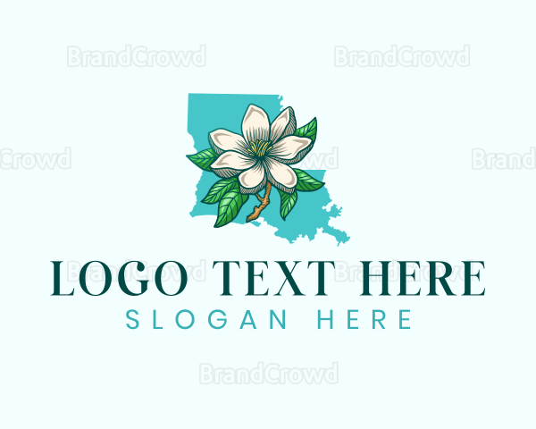 Louisiana Magnolia Flower Logo