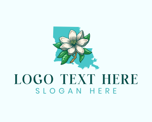 Scarlet Carnation - Louisiana Magnolia Flower logo design