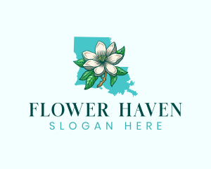 Louisiana Magnolia Flower logo design