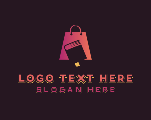 Online Shopping - Book Library Shopping Bag logo design