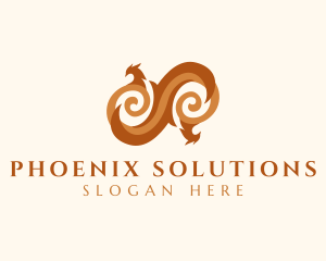 Phoenix - Swirl Phoenix Loop logo design