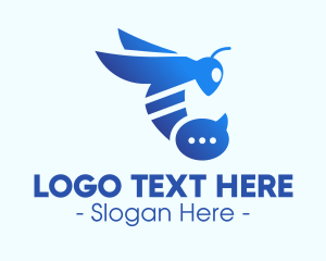 Insect - Blue Wasp Stinger logo design