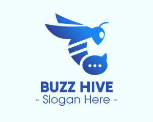 Blue Wasp Stinger logo design