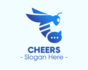 Conversation - Blue Wasp Stinger logo design