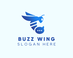 Blue Wasp Stinger logo design