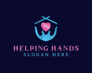 Assistance - Heart Family Hand logo design