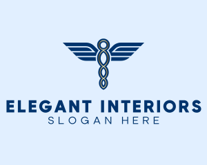 Elegant Medical Caduceus logo design