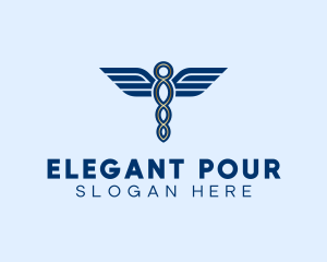 Elegant Medical Caduceus logo design