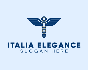 Elegant Medical Caduceus logo design