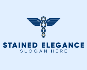 Elegant Medical Caduceus logo design