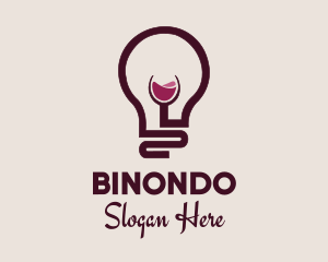 Bartender - Wine Lightbulb Glass logo design