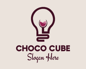 Winery - Wine Lightbulb Glass logo design