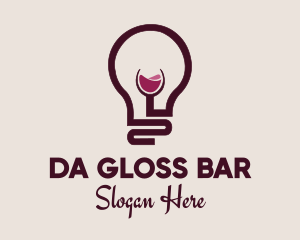 Wine Lightbulb Glass  logo design