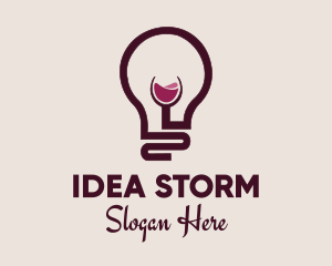 Wine Lightbulb Glass  logo design