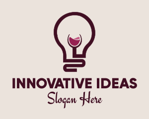 Concept - Wine Lightbulb Glass logo design