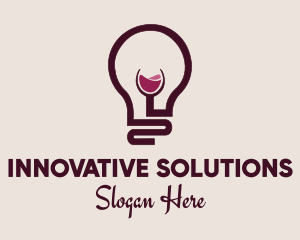 Concept - Wine Lightbulb Glass logo design