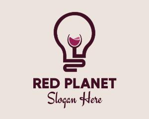 Wine Lightbulb Glass  logo design