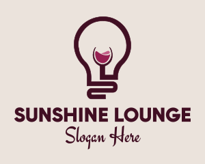 Wine Lightbulb Glass  logo design