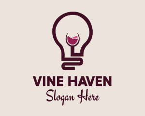 Wine Lightbulb Glass  logo design