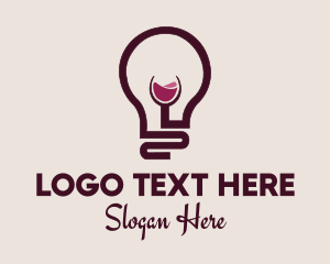 Mocktail - Wine Lightbulb Glass logo design