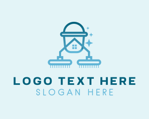 Clean - Blue Vacuum Housekeeping logo design
