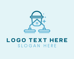 Vacuum Cleaner - Blue Vacuum Housekeeping logo design