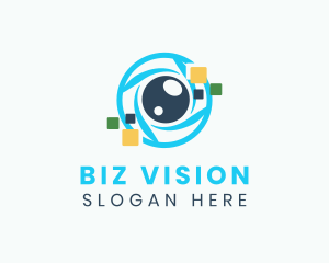 Digital Pixel Lens  logo design