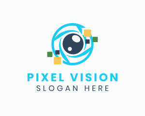 Digital Pixel Lens  logo design