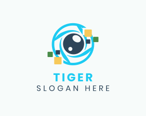 Eye - Digital Pixel Lens logo design
