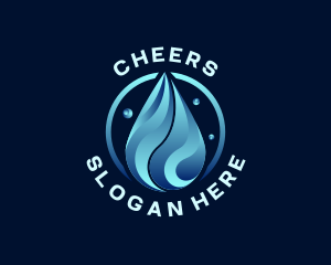 H2o - Liquid Water Droplet logo design