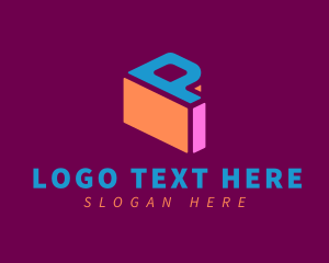 Program - Colorful Block Letter P logo design