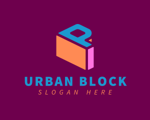 Block - Colorful Block Letter P logo design