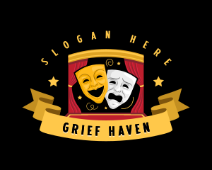 Tragedy - Theater Face Mask logo design